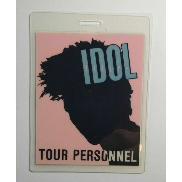Billy Idol Backstage Pass Original 1987 1988 Concert Tour New Wave Rock 2 Sided - Picture 5 of 5